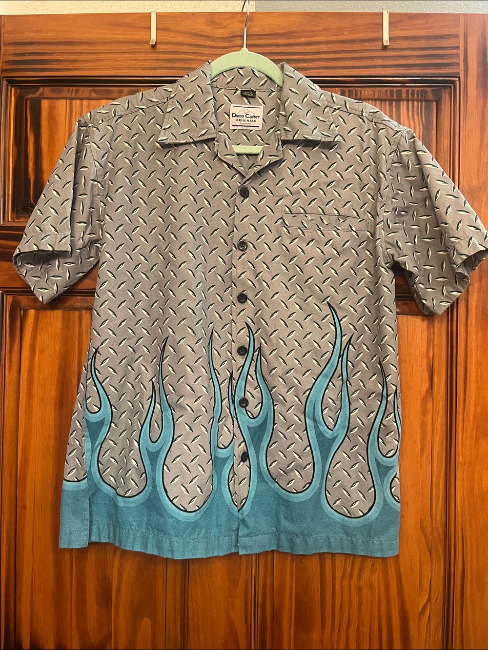 David Carey originals vintage flame button up